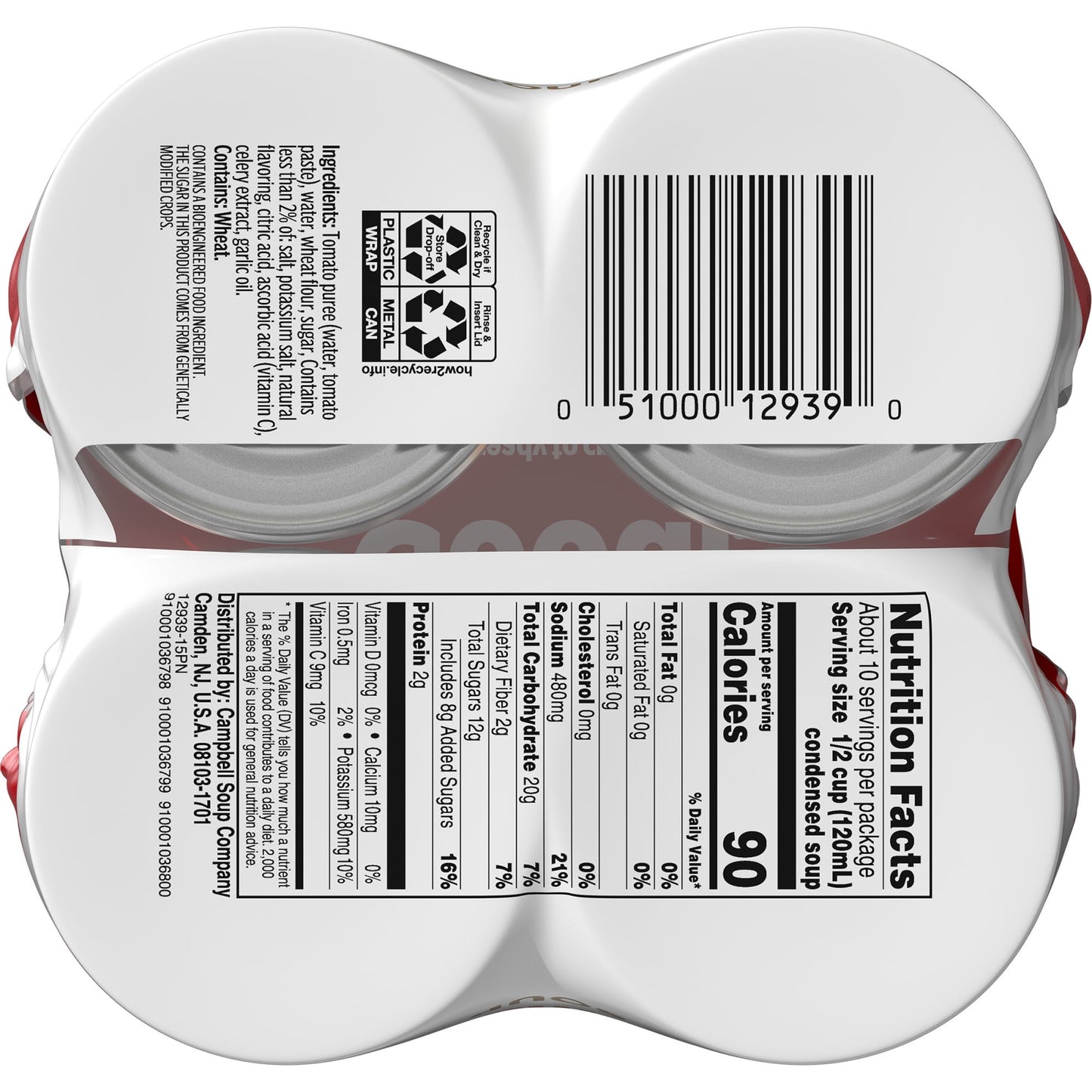 Campbell's Condensed Tomato Soup, 10.75 oz Can (4 Pack)