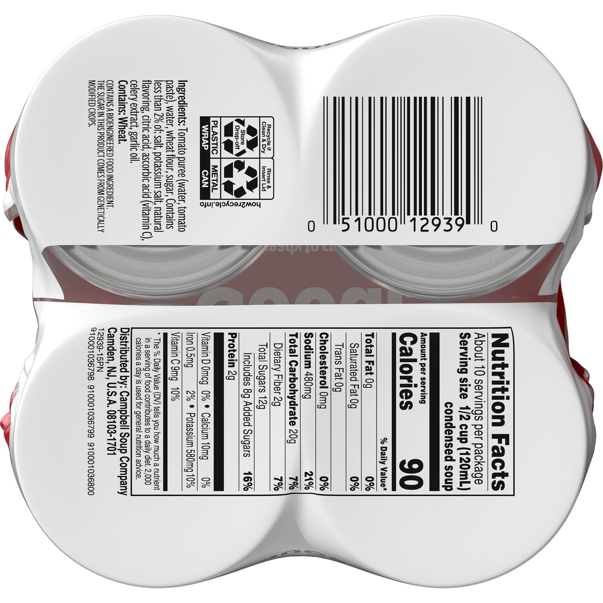Campbell's Condensed Tomato Soup, 10.75 oz Can (4 Pack)