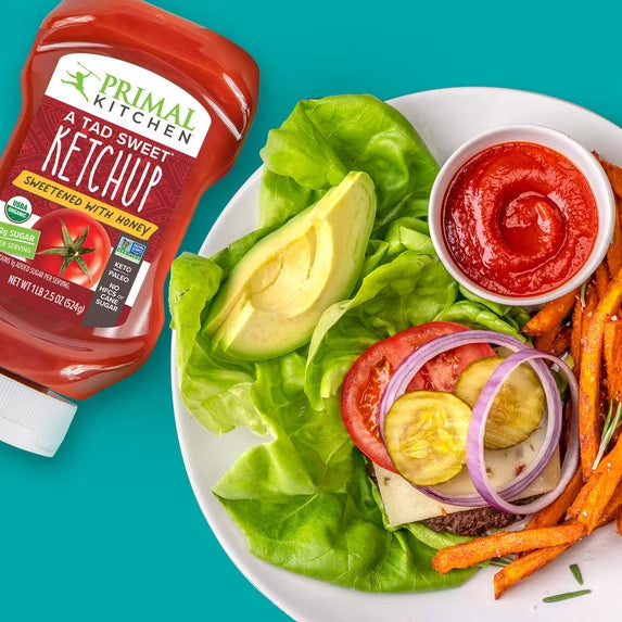 (pack of 2)Primal Kitchen A Tad Sweet Squeeze Ketchup - Sweetened with Honey, 18.5 oz