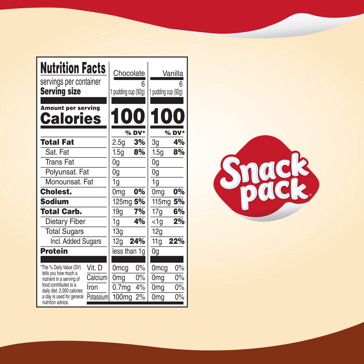 (4 pack) Snack Pack Chocolate Pudding and Vanilla Pudding, Lunchbox Snacks, 3.25 oz Pudding Cups, 12 Count Family Pack