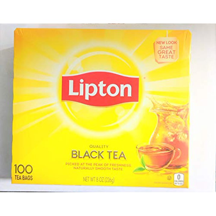 Lipton Black Tea Bags 100% Natural Tea 100 ct (Pack of 2) Total 200 Tea Bags