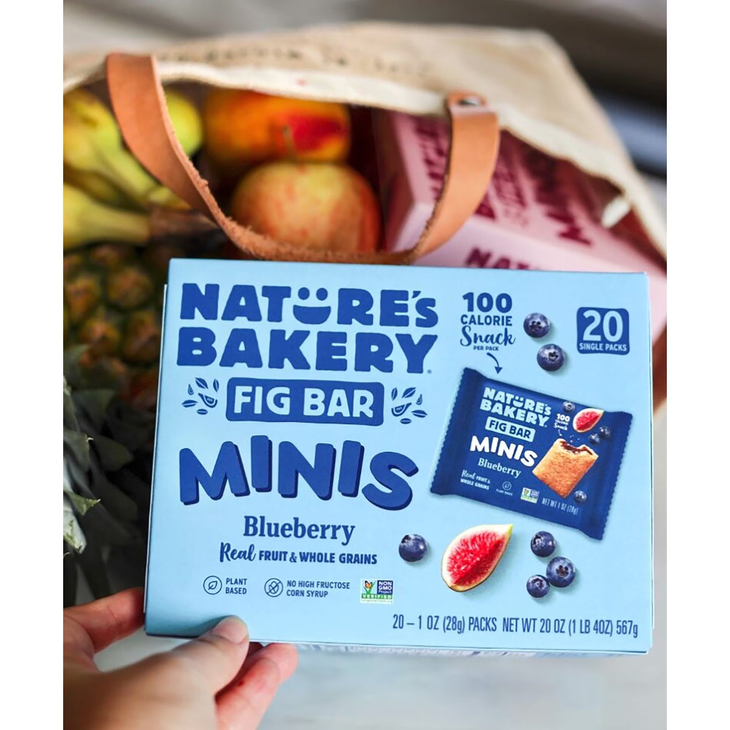 Blueberry Fig Bar Minis, 1 Ounce, 20 Count, Healthy Snack, All Natural