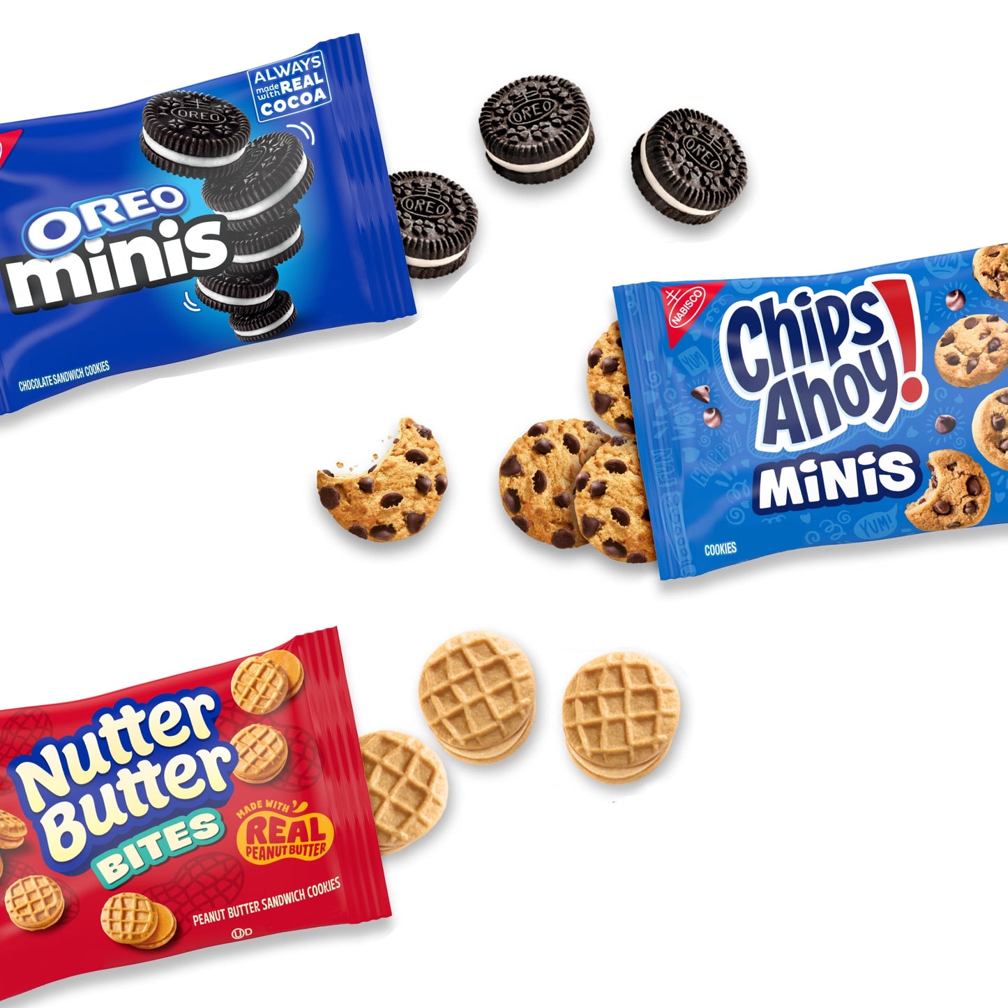 Nabisco Cookies Variety Pack, OREO Minis, Nutter Butter Bites, & CHIPS AHOY! Minis,10 Snack Packs