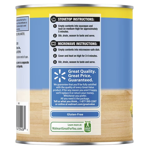 (12 pack) Great Value Whole Kernel Sweet Corn, Gluten-Free, 29 oz Can