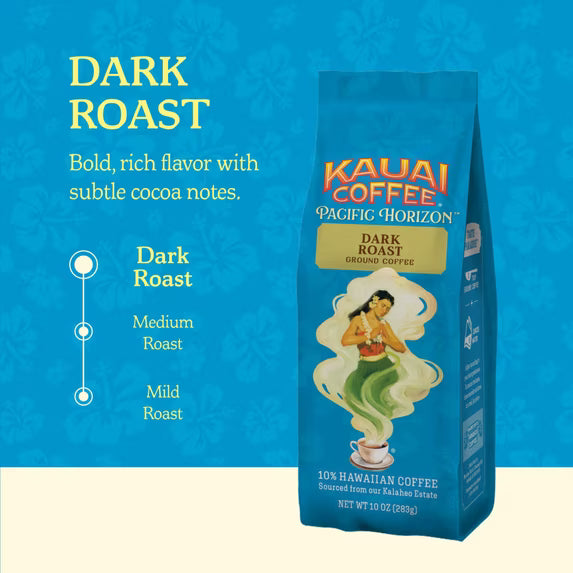 ( pack of 2) Kauai Coffee® Koloa Estate Dark Roast Arabica, Ground Coffee, Bag 10 oz