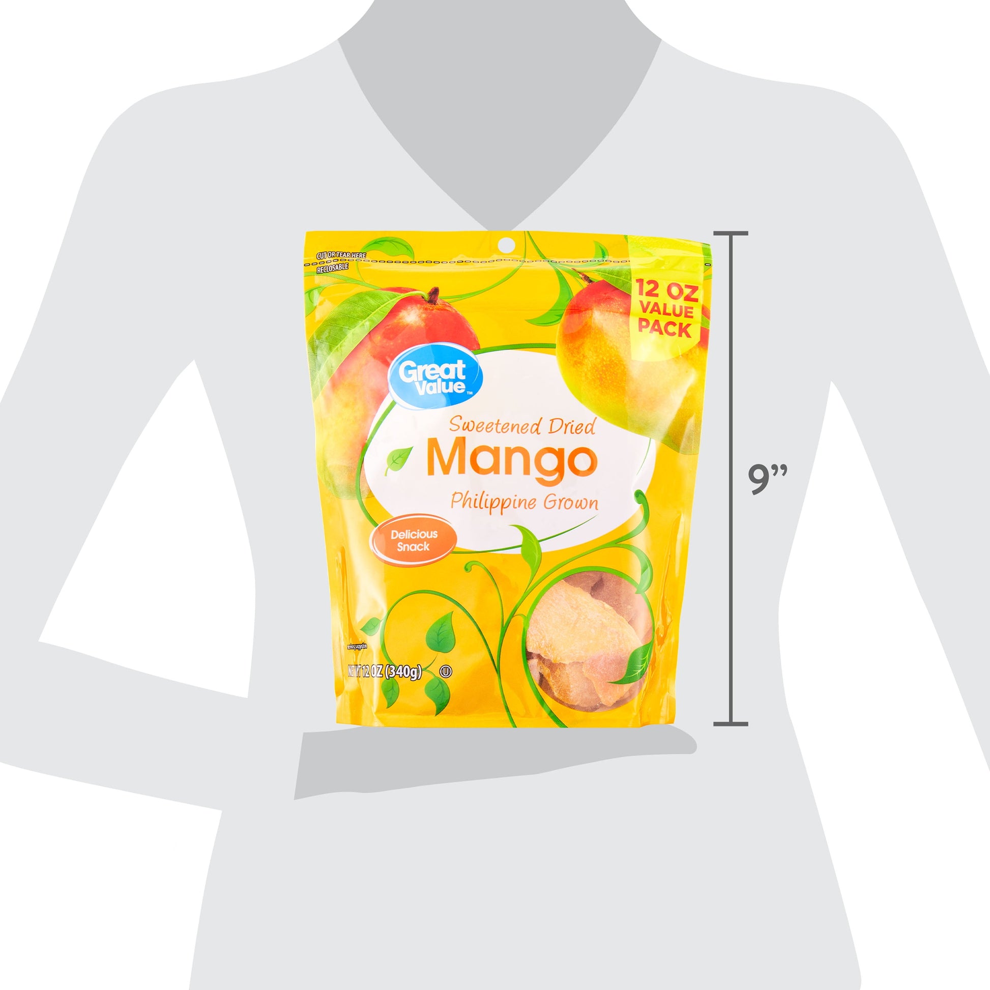 SWEETENED MANGO GREAT VALUE BAG 12 OZ