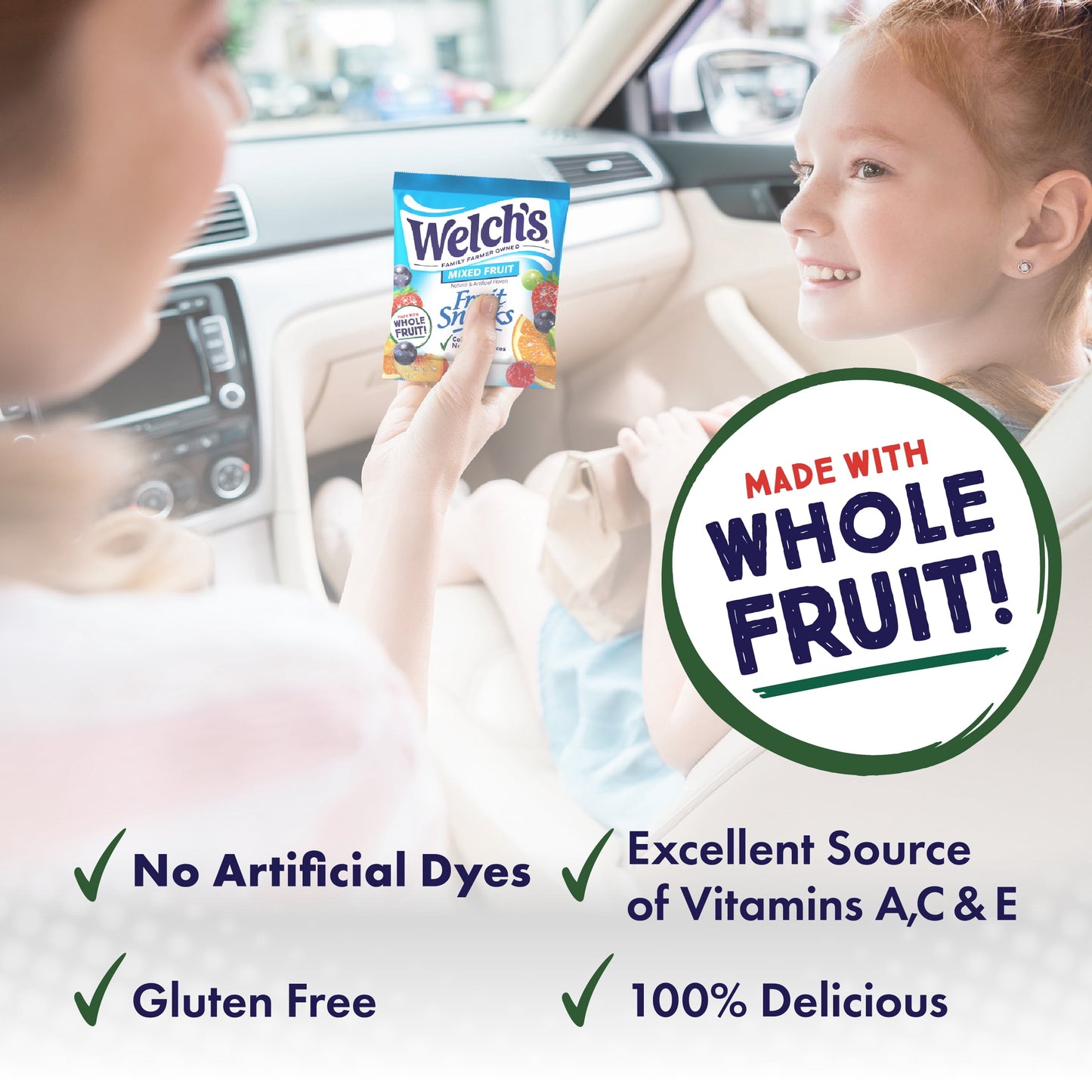 Welch's Fruit Snacks, Mixed Fruit, Soft Kids Snacks, 0.8 oz, 40 Count