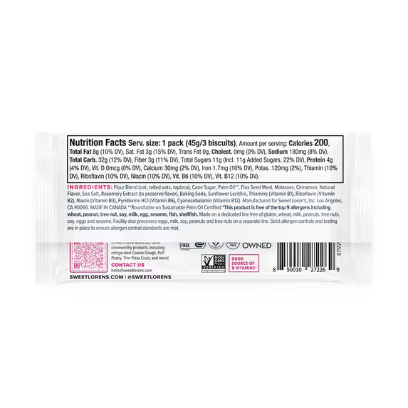 Sweet Loren's Breakfast Biscuits, Cinnamon Sugar, Gluten Free, 15 Count, 1.6 oz (45g) Each (pack of 2)