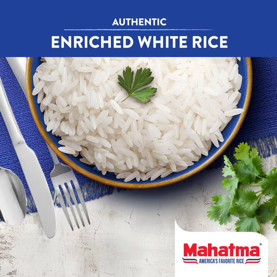 Mahatma Enriched Extra Long Grain White Rice, 20 lb Bag