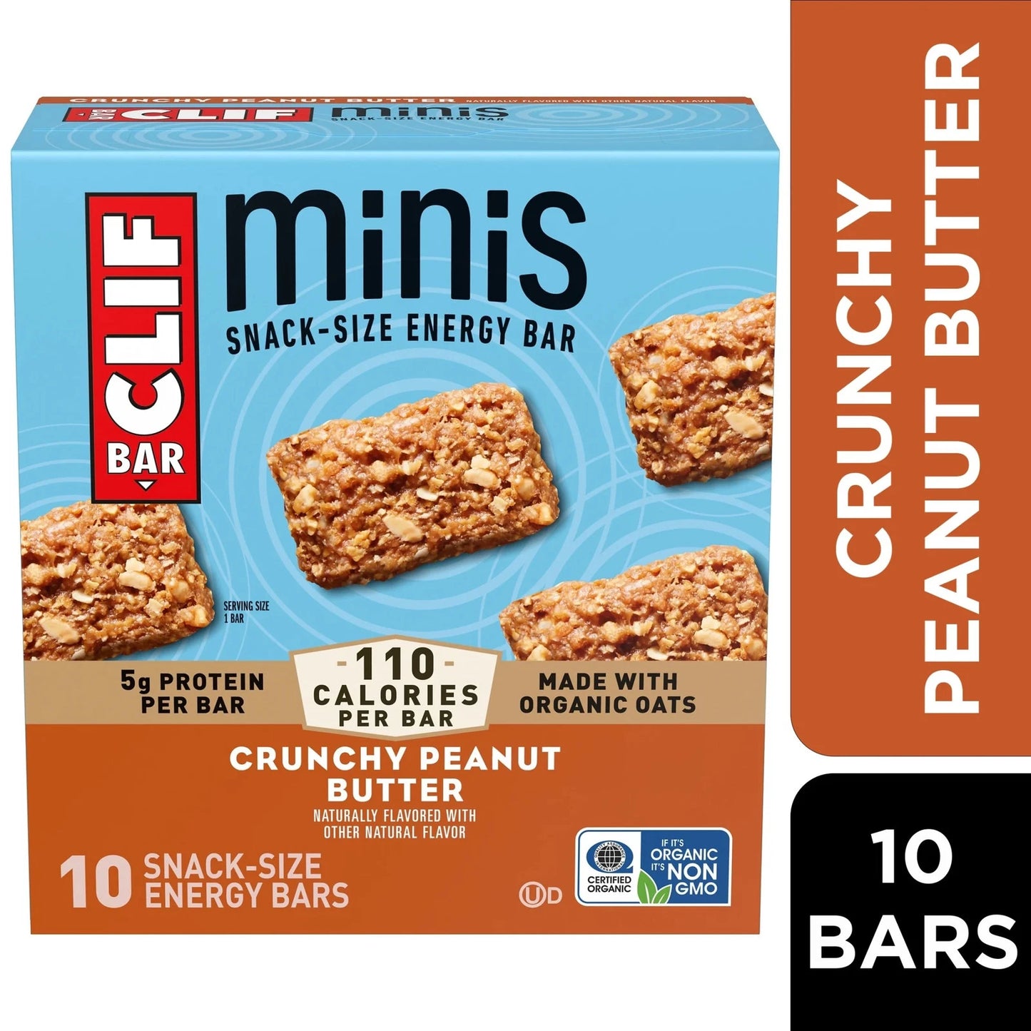 CLIF BAR Minis Crunchy Peanut Butter Flavor Snack-Size Energy Bars, 10ct