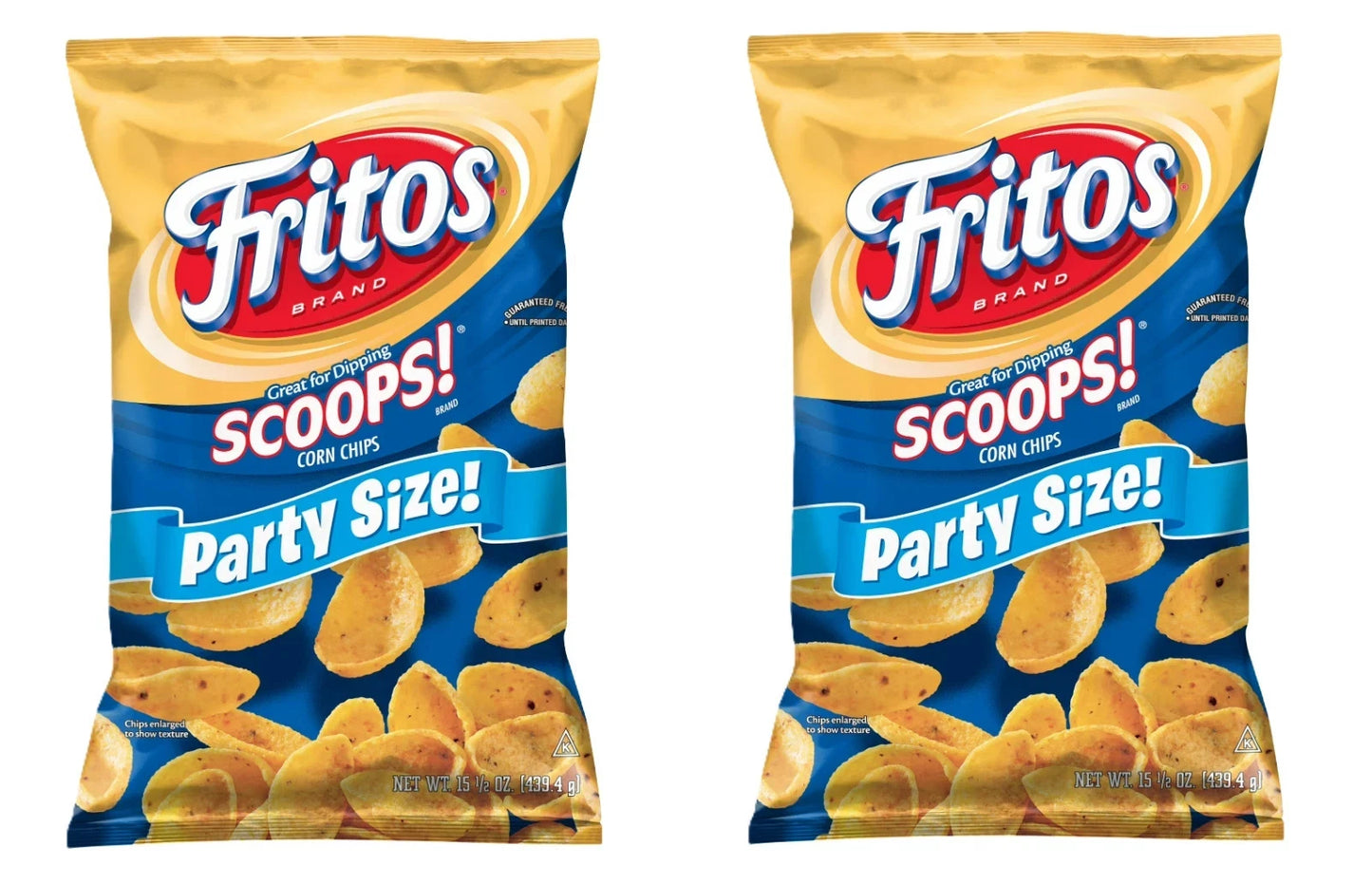 Fritos Scoops!Corn Chips 15.5oz Party Size! Bag (Pack of 2)