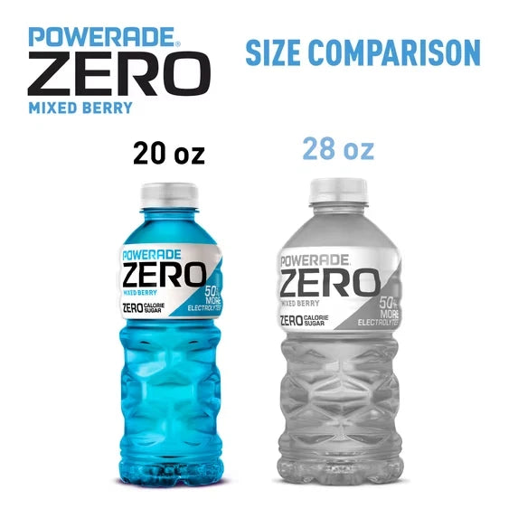 POWERADE Zero Sugar Mixed Berry Electrolyte Sports Drink Bottles,20 fl oz,8 Pack