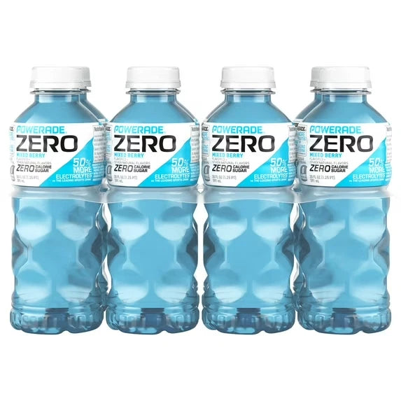 POWERADE Zero Sugar Mixed Berry Electrolyte Sports Drink Bottles,20 fl oz,8 Pack